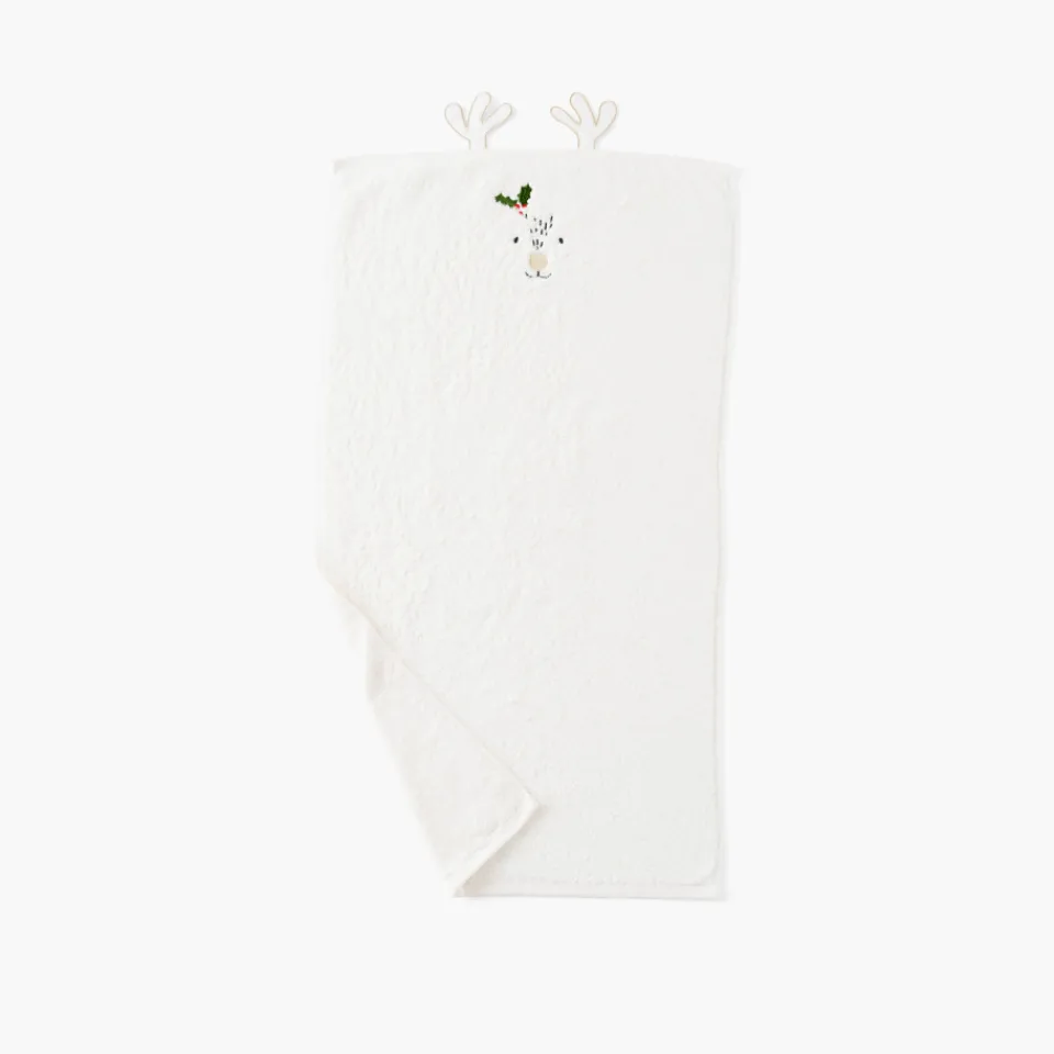 Carré Blanc Serviette de toilette coton Xmasful ivoire|Enfant Serviettes De Toilette|Nouveautés Bébénew
