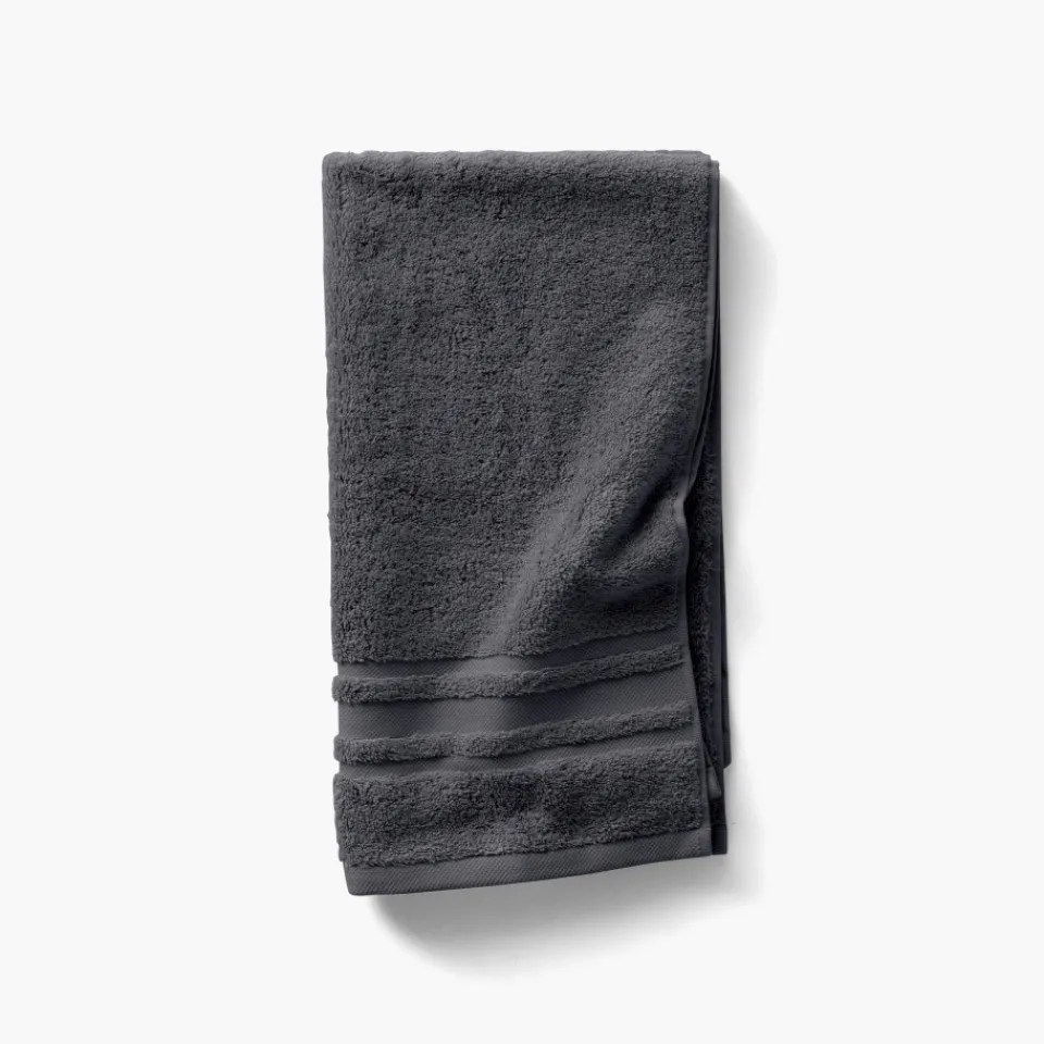 Carré Blanc Serviette de toilette coton Lola II ardoise| Serviettes De Toilette