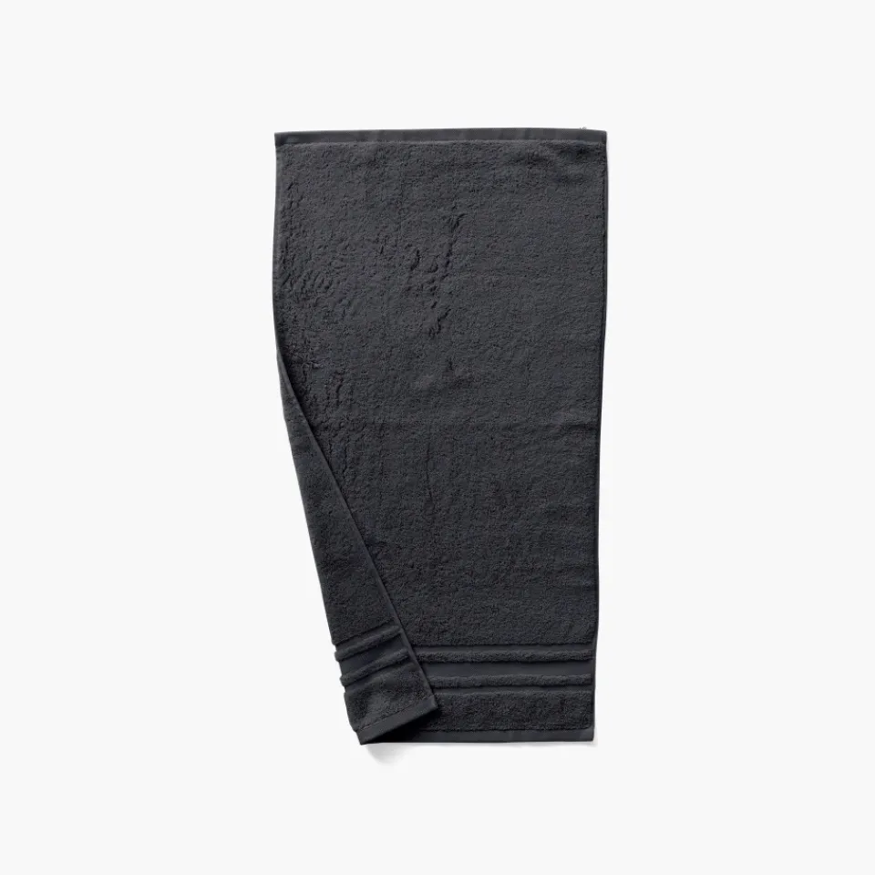 Carré Blanc Serviette de toilette coton Lola II ardoise| Serviettes De Toilette