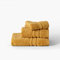 Carré Blanc Serviette de toilette coton Lola II miel| Serviettes De Toilette