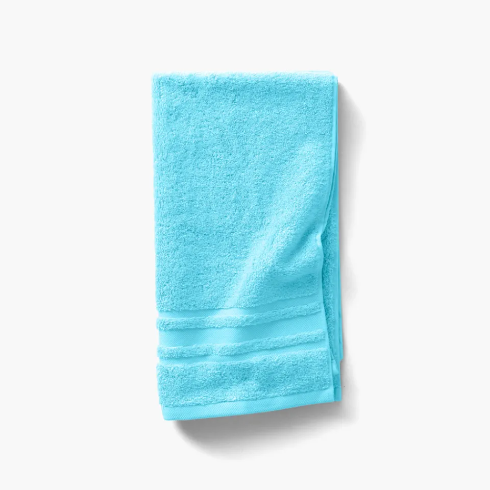 Carré Blanc Serviette de toilette coton Lola II turquoise| Serviettes De Toilette