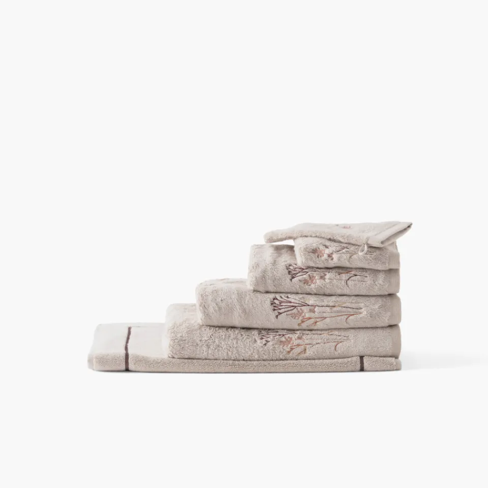 Carré Blanc Serviette de toilette coton et viscose de bambou Aura taupe| Serviettes De Toilette