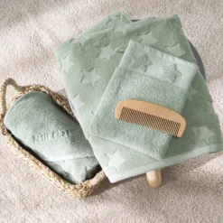 Carré Blanc Serviette de toilette coton Monjour eucalyptus|Enfant Serviettes De Toilette|Nouveautés Bébénew