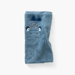 Carré Blanc Serviette de toilette coton Happyful bleu céleste|Enfant Serviettes De Toilette