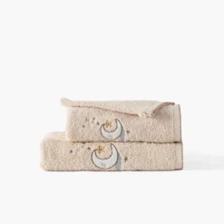 Carré Blanc Serviette de toilette coton bio Bienvenue naturel|Enfant Nouveautés Bébénew