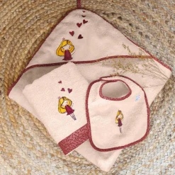 Carré Blanc Serviette de toilette coton biologique Dessine blush|Enfant Serviettes De Toilette
