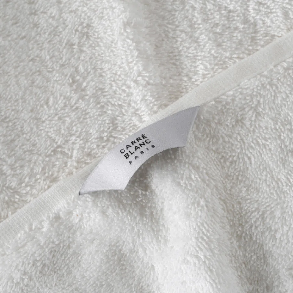 Carré Blanc Serviette de toilette coton bio Bienvenue blanc|Enfant Serviettes De Toilette