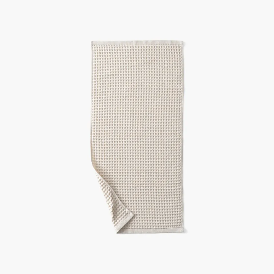 Carré Blanc Serviette de toilette coton bio Quadro naturel| Serviettes De Toilette