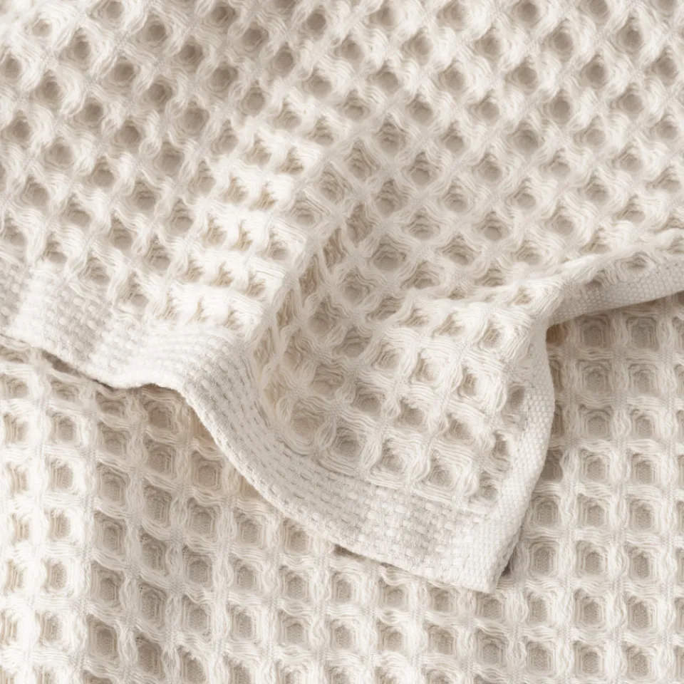Carré Blanc Serviette de toilette coton bio Quadro naturel| Serviettes De Toilette