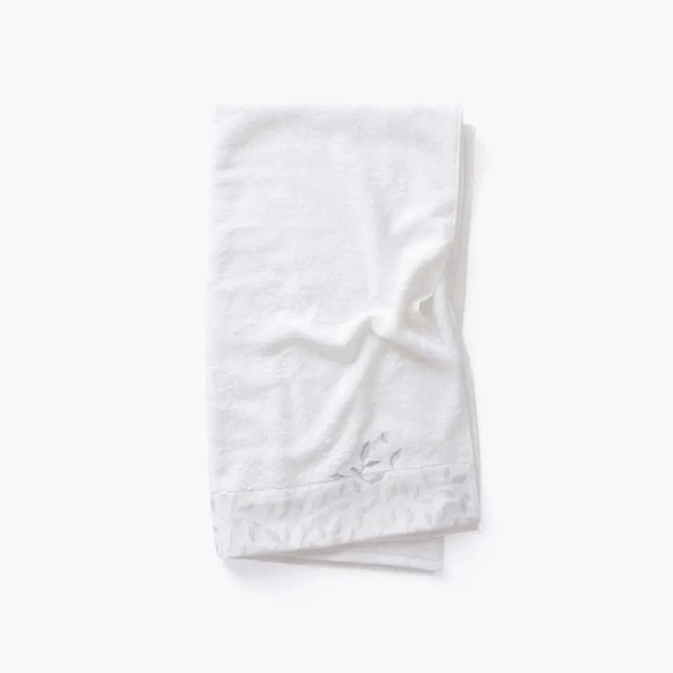 Carré Blanc Serviette de toilette coton et viscose de bambou Equinoxe neige| Serviettes De Toilette