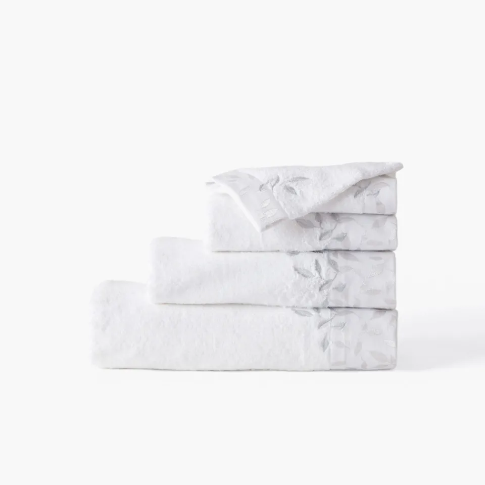 Carré Blanc Serviette de toilette coton et viscose de bambou Equinoxe neige| Serviettes De Toilette