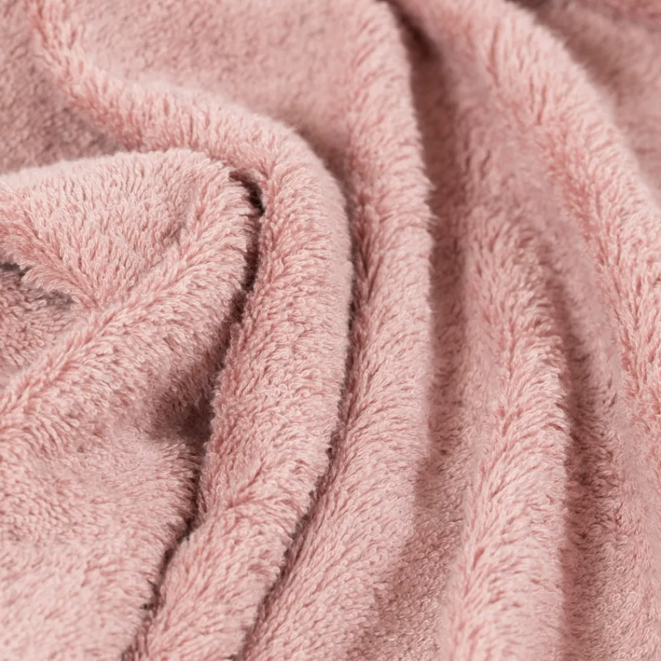 Carré Blanc Serviette de toilette coton et viscose de bambou Calathéa rose| Serviettes De Toilette