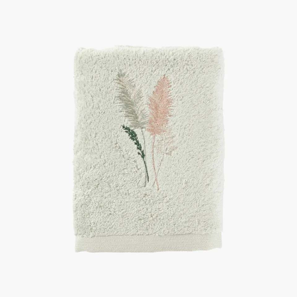 Carré Blanc Serviette de toilette coton et viscose de bambou Pampa II jade| Serviettes De Toilette