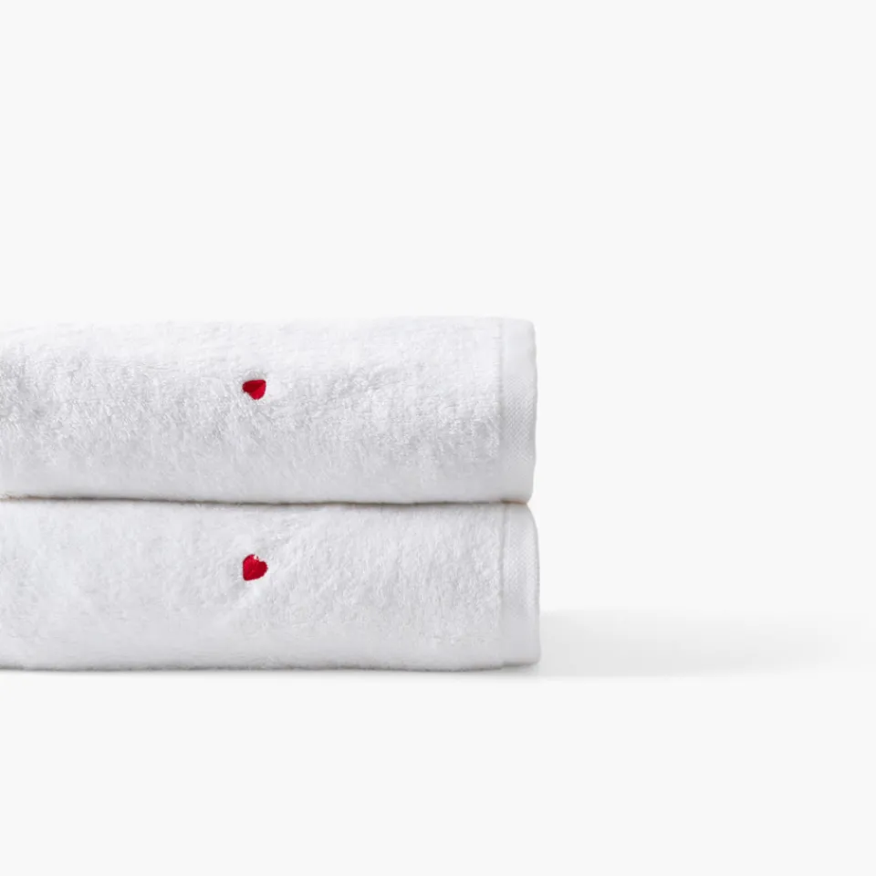 Carré Blanc Serviette de toilette coton Adore blanc| Serviettes De Toilette