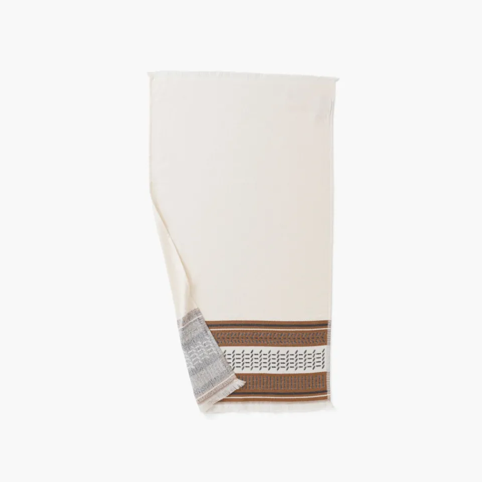 Carré Blanc Serviette de toilette coton Eclipse écru| Serviettes De Toilette