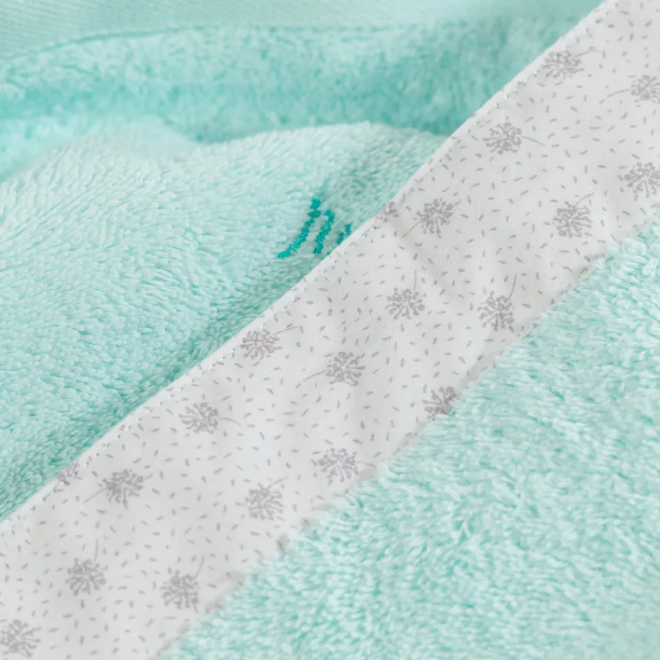 Carré Blanc Serviette de toilette coton biologique Devine céladon|Enfant Serviettes De Toilette