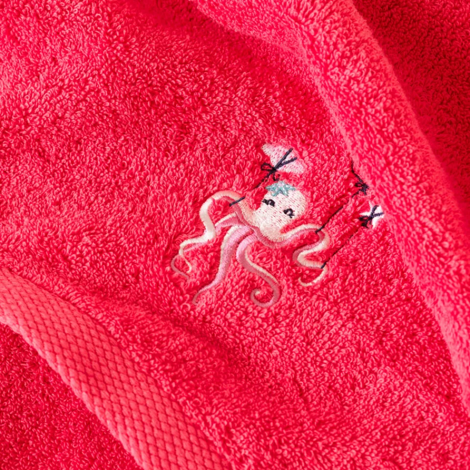 Carré Blanc Serviette de toilette coton Atlantis corail|Enfant Serviettes De Toilette