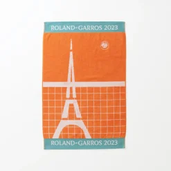 Carré Blanc Serviette de toilette joueur•se coton bio Roland-Garros 2023 terre battue| Serviettes De Toilette
