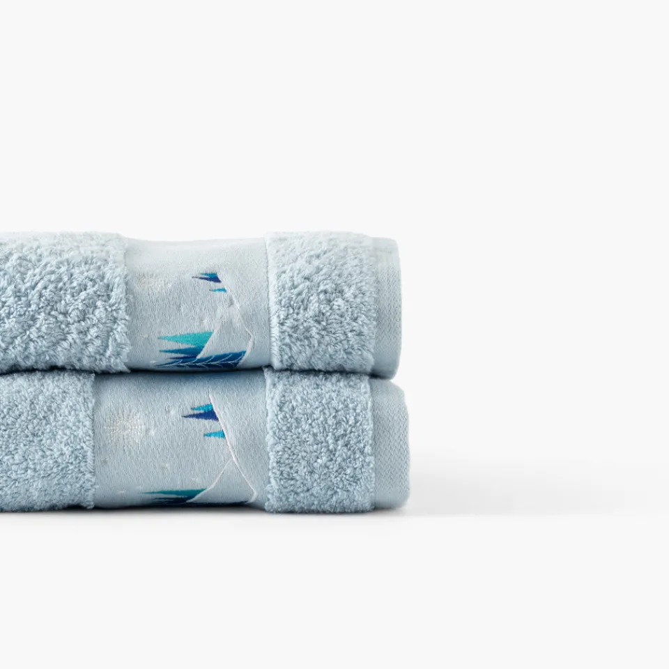 Carré Blanc Serviette de toilette phosphorescente coton Stellaire bleu banquise|Enfant Serviettes De Toilette|Nouveautés Bébénew