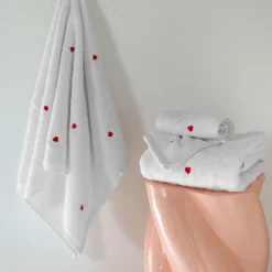 Carré Blanc Serviette invité coton Adore blanc| Serviettes Invité
