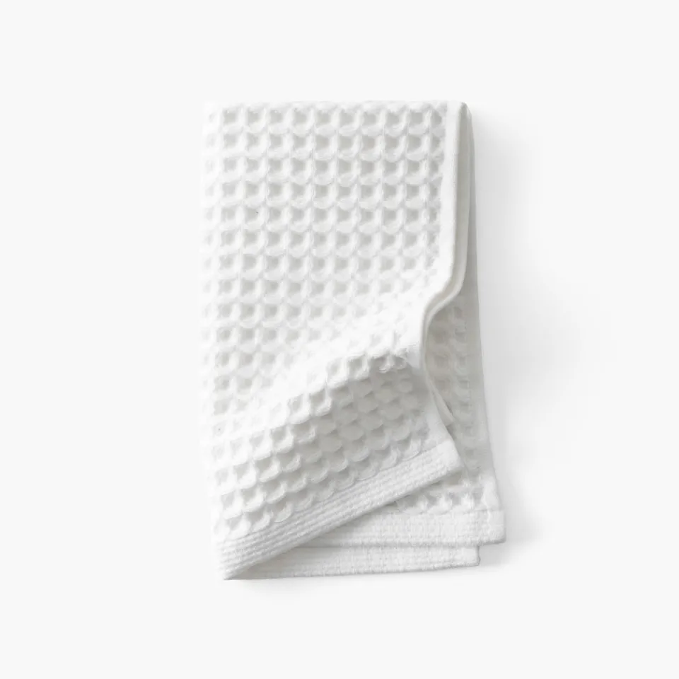 Carré Blanc Serviette invité coton bio Quadro blanc| Serviettes Invité