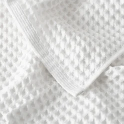 Carré Blanc Serviette invité coton bio Quadro blanc| Serviettes Invité