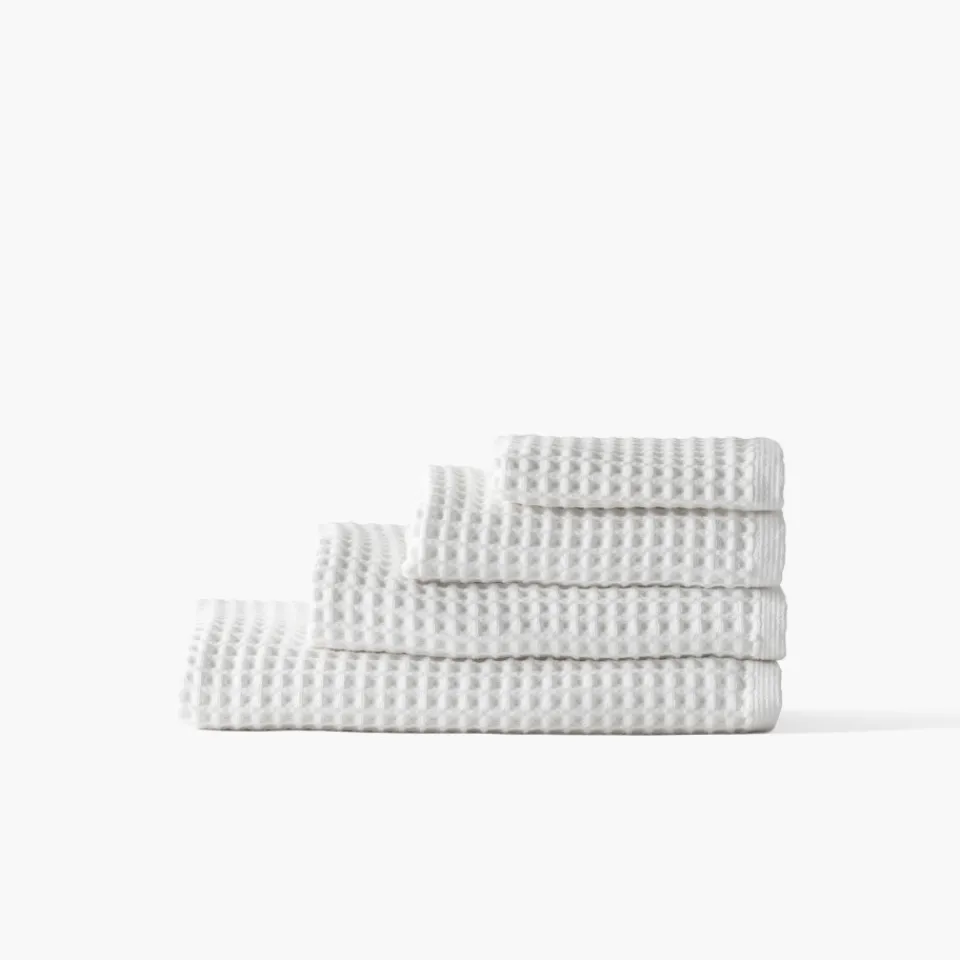 Carré Blanc Serviette invité coton bio Quadro blanc| Serviettes Invité