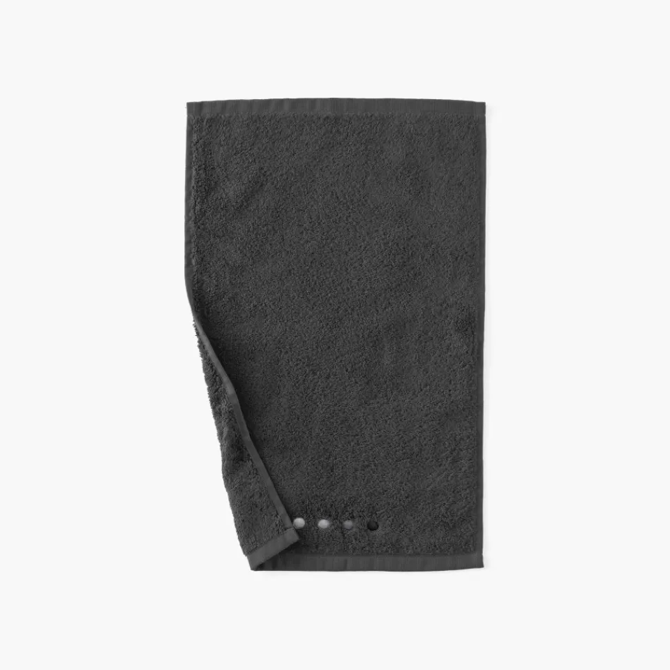 Carré Blanc Serviette invité coton Dotsy charbon|Homme Coffrets Cadeaux|Serviettes Invité