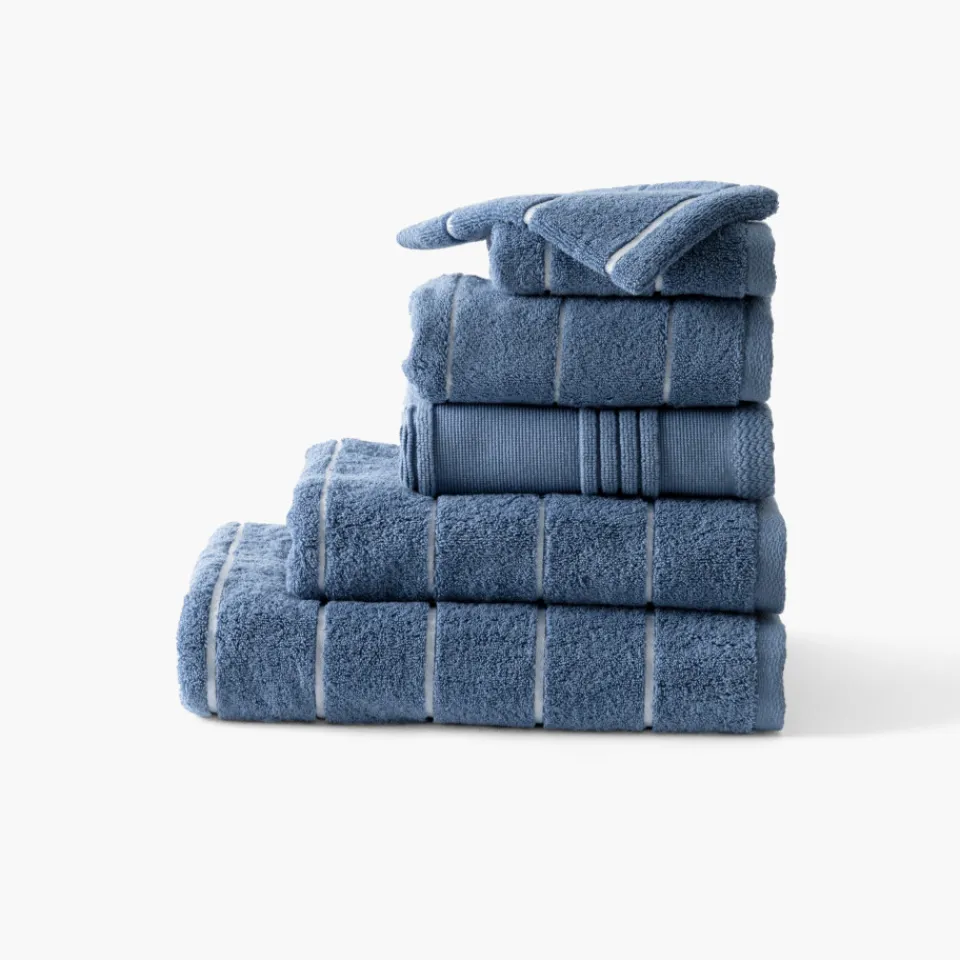 Carré Blanc Serviette invité coton Hypnotic indigo| Serviettes Invité