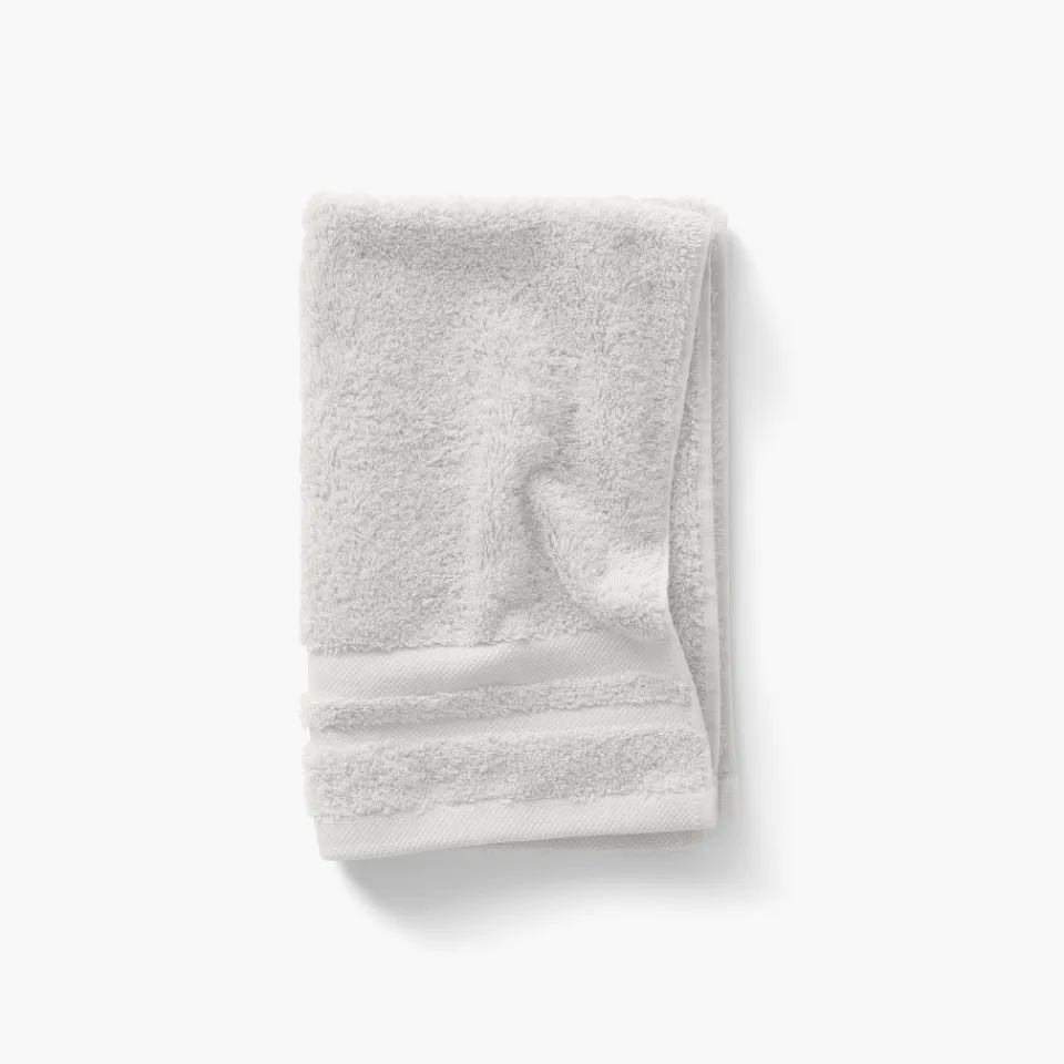 Carré Blanc Serviette invité coton Lola II perle| Serviettes Invité