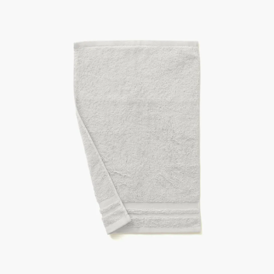 Carré Blanc Serviette invité coton Lola II perle| Serviettes Invité