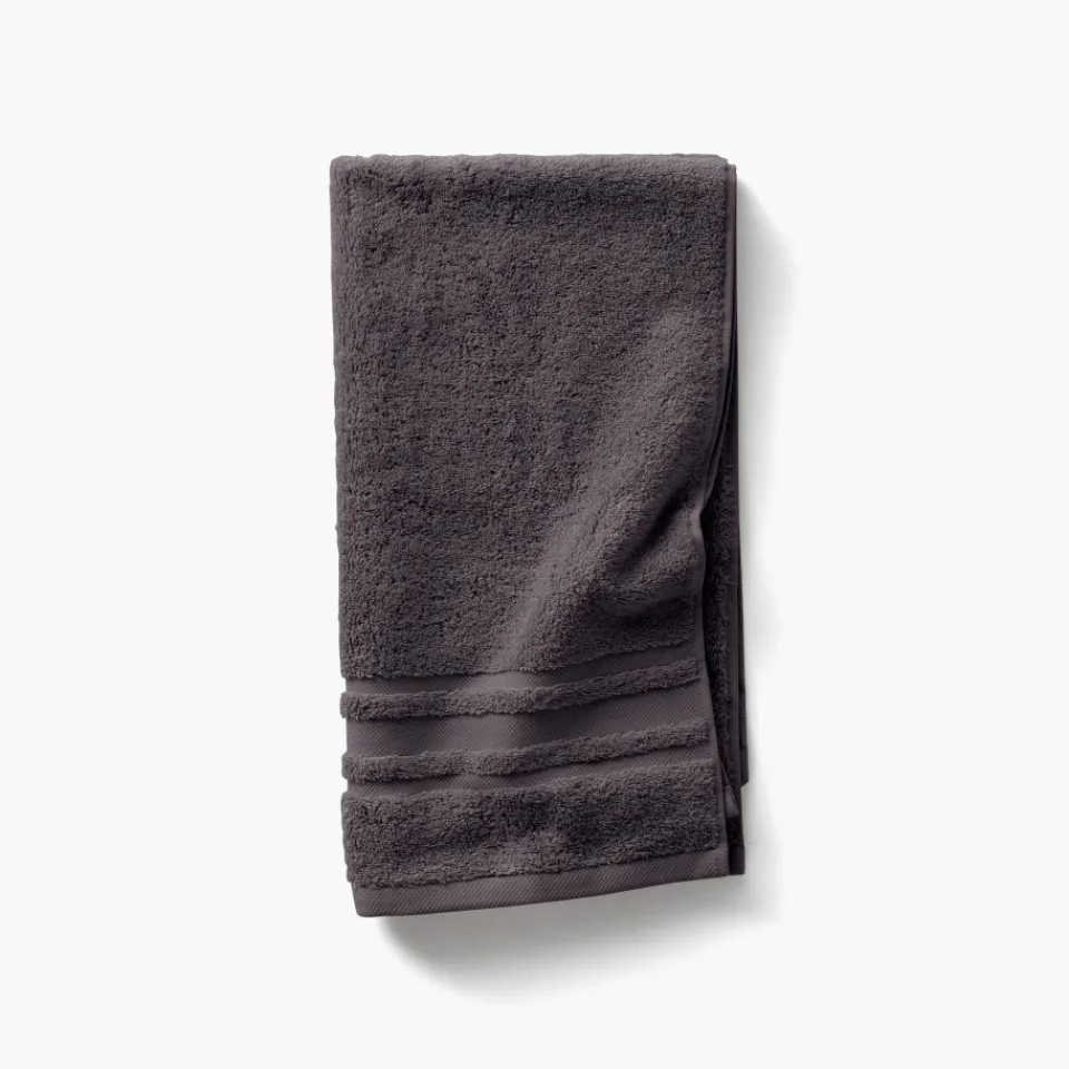 Carré Blanc Serviette invité coton Lola II anthracite| Serviettes Invité