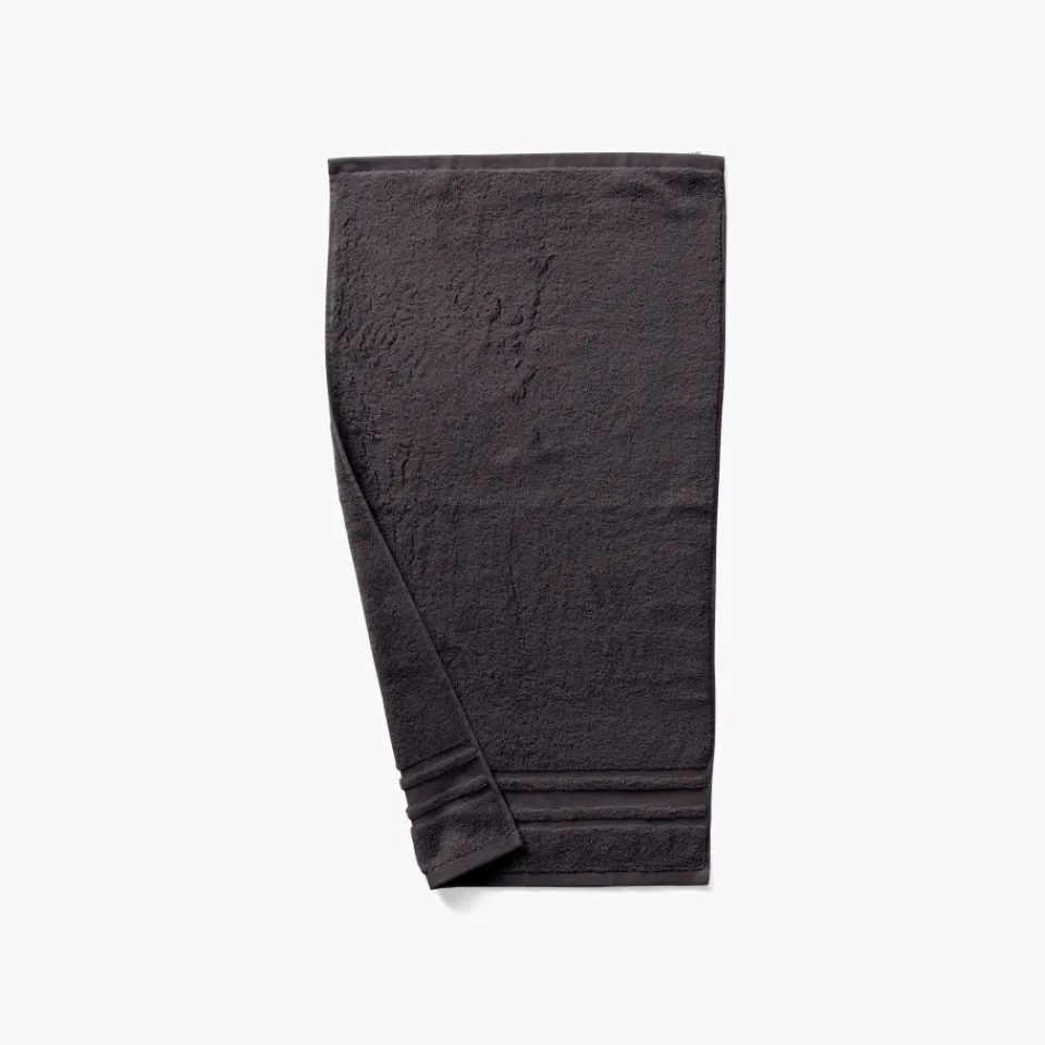 Carré Blanc Serviette invité coton Lola II anthracite| Serviettes Invité