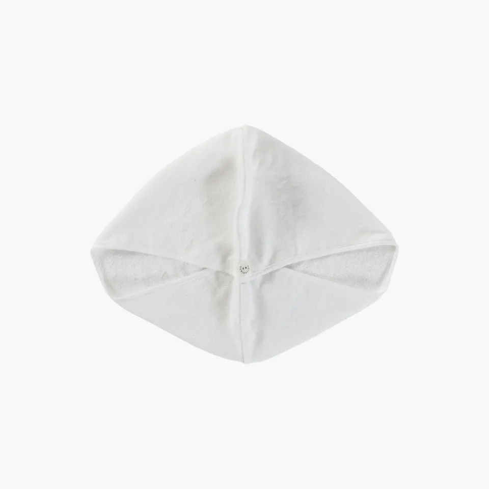 Carré Blanc Serviette pour cheveux en velours de coton biologique Naturelle blanc|Femme Accessoires Beauté|Accessoires Beauté