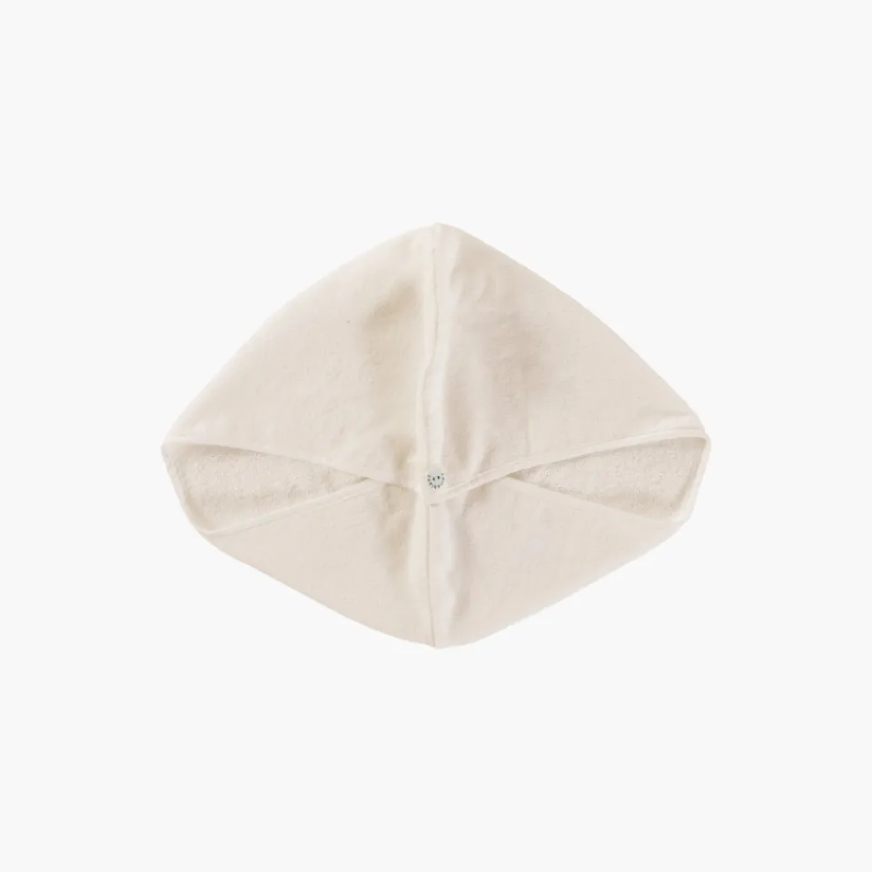 Carré Blanc Serviette pour cheveux en velours de coton biologique Naturelle naturel|Femme Coffrets Cadeaux|Accessoires Beauté