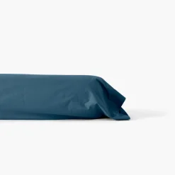 Carré Blanc Taie de traversin percale de coton Neo bleu prusse| Taies De Traversin
