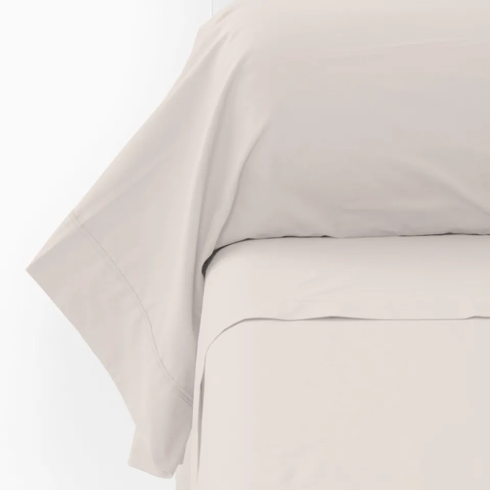 Carré Blanc Taie de traversin percale de coton Neo ficelle| Taies De Traversin