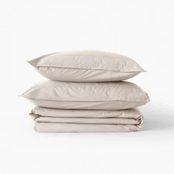 Carré Blanc Taie de traversin percale de coton Neo ficelle| Taies De Traversin