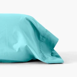 Carré Blanc Taie de traversin percale de coton Neo lagon| Taies De Traversin