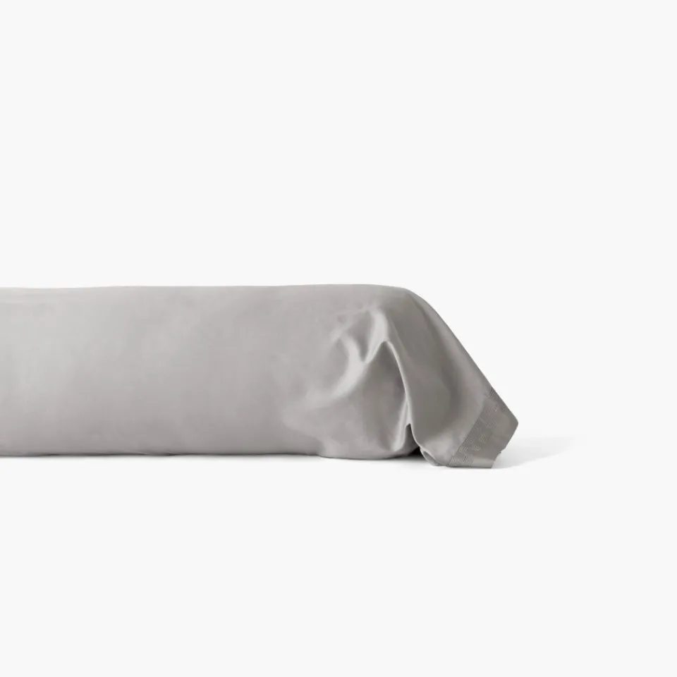 Carré Blanc Taie de traversin satin de coton Titane| Taies De Traversin