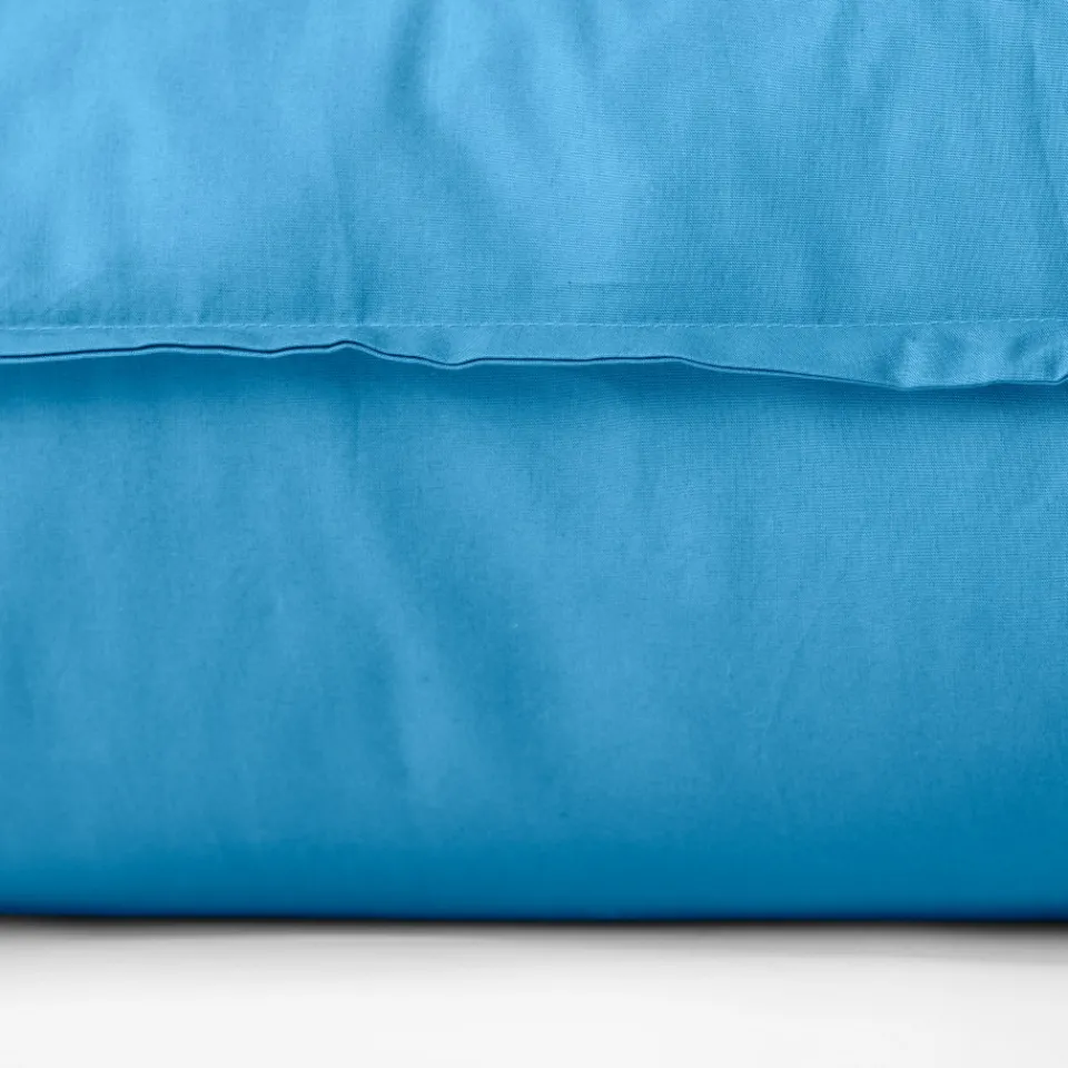 Carré Blanc Taie d'oreiller carrée coton Neo azur| Taies D’oreiller