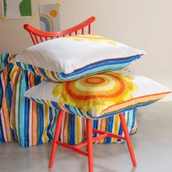 Carré Blanc Taie d'oreiller carrée coton bio Pinata|Enfant Linge De Litbio|Taies D'oreiller