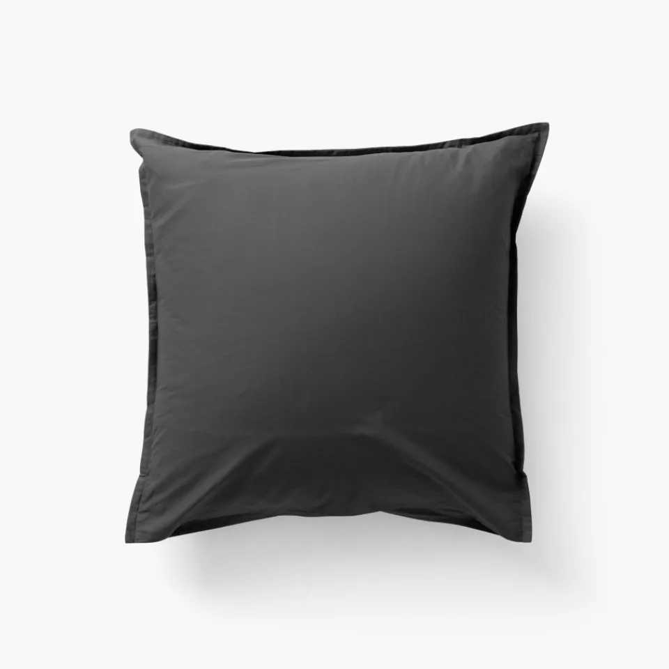 Carré Blanc Taie d'oreiller carrée coton Neo anthracite| Taies D’oreiller