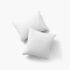 Carré Blanc Taie d'oreiller carrée en pur coton lavé biologique Souffle blanc|Enfant Taies D'oreiller|Taies D’oreiller