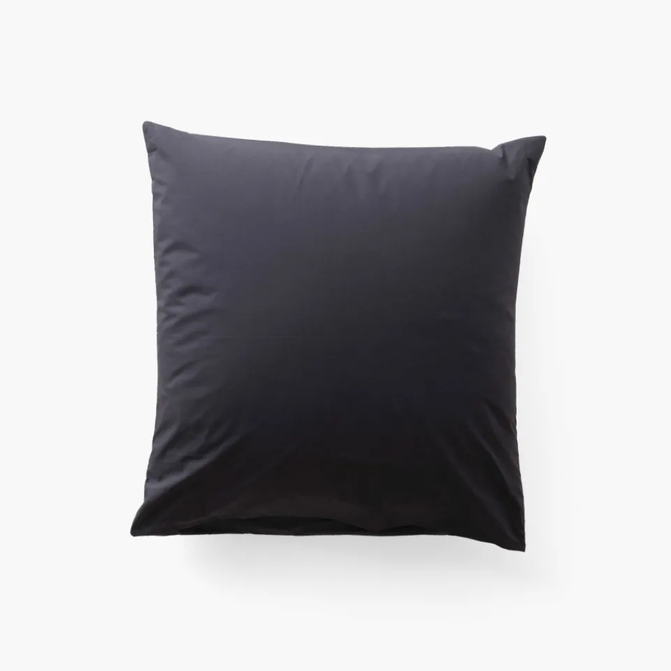 Carré Blanc Taie d'oreiller carrée percale de coton Neo anthracite géométrique| Taies D’oreiller