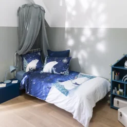 Carré Blanc Taie d'oreiller carrée phosphorescente coton Stellaire enfant|Enfant Nouveautés Bébénew|Taies D'oreiller