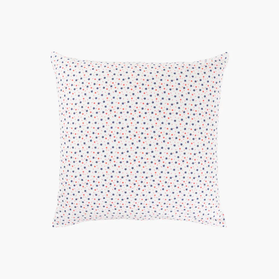 Carré Blanc Taie d'oreiller carrée réversible coton biologique Ptitchic chat|Enfant Linge De Litbio|Taies D'oreiller