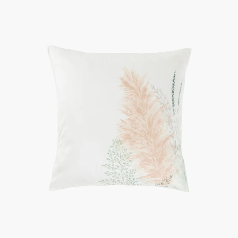Carré Blanc Taie d'oreiller carrée satin de coton Pampa II| Taies D’oreiller