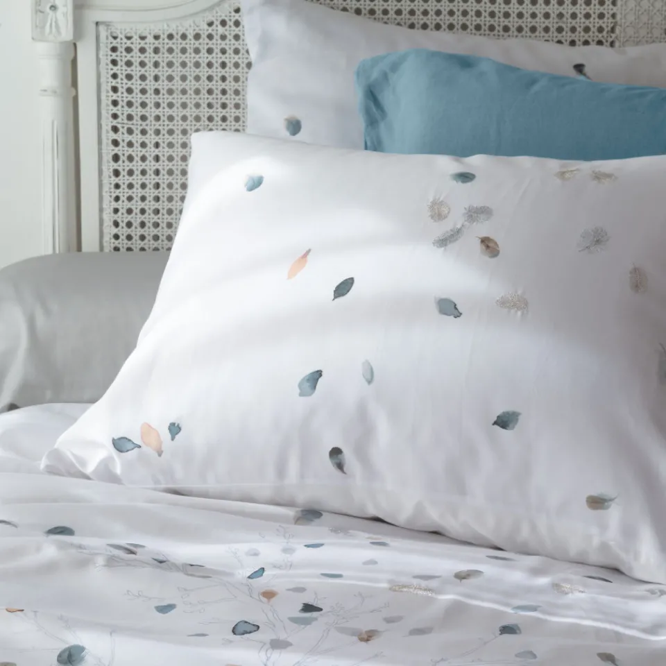 Carré Blanc Taie d'oreiller carrée satin de coton Equinoxe| Taies D’oreiller