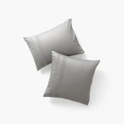 Carré Blanc Taie d'oreiller carrée satin de coton Titane|Homme Coffrets Cadeaux|Taies D’oreiller